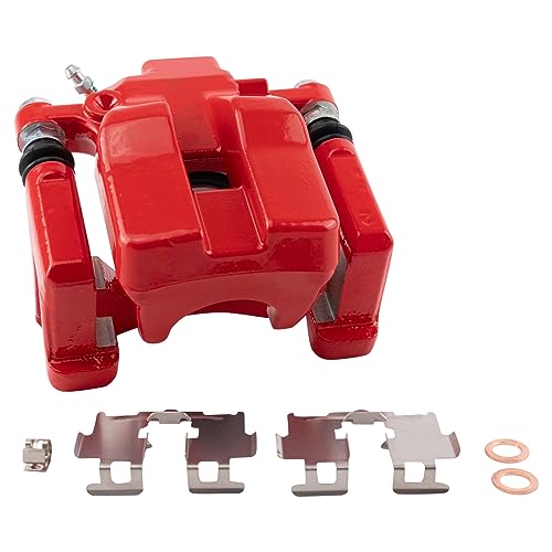 Image of TRQ Rear Brake Caliper Set Painted Red Brackets Compatible with 2007-2012 Lexus ES350 2008-2012 Toyota Avalon 2007-2011 Camry