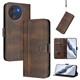YUECXIN Lederhülle für Doogee Note 59/Doogee Note 59 Pro Vintage Hülle, [Brieftasche Kartenfach][Standfunktion][Magnetverschluss] Flip PU Leder + TPU Stoßfeste Schutzhülle. Braun