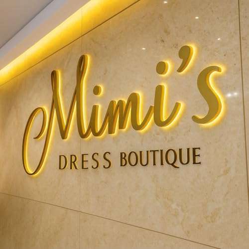 Image of Custom Business Backlit Signage, Personalized LED Metal Channel Letters Business Logo Sign for Wall, Customized 3D Illuminated Backlit Signs for Company Storefront Office Salon Cafe Studio Restaurant