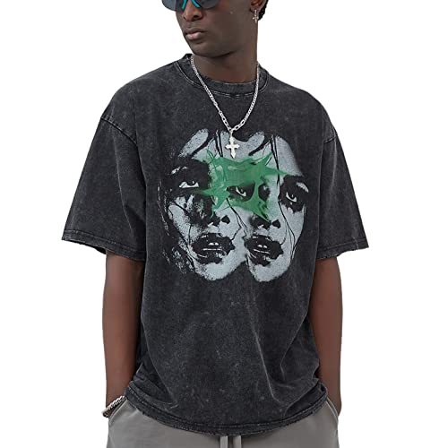 Y2K Vintage Tees for Men Women Grunge Clothes Oversized Graphic Tees Cartoon Printed Short Sleeve T Shirts4