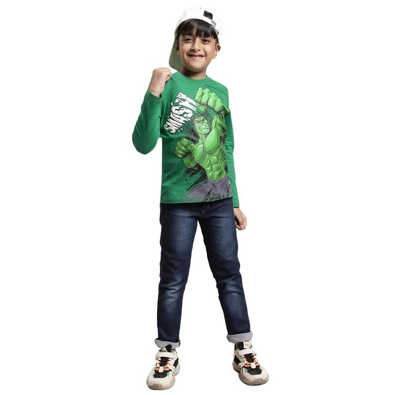 Image of Kidsville Spiderman Printed Regular Fit Orange Cotton Boy's T-Shirt
