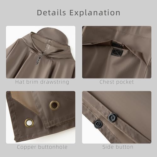 Image of Multi functional cape hooded raincoat suitable for outdoor camping and hiking, suitable for both men and women