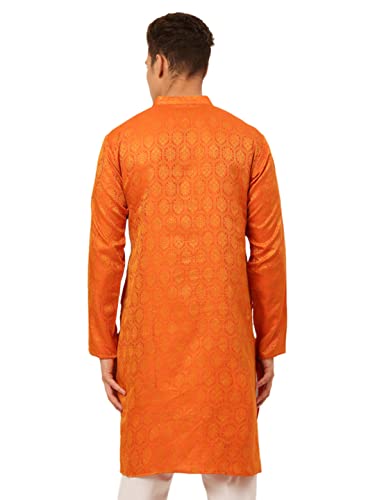 Image of Jompers Silk Blend Men's Woven Design Kurtas.