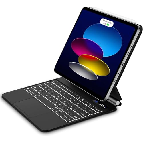 Magic Keyboard for iPad 11th Generation (A16 2025) / iPad 10th Generation 2022 10.9-11 Inch Wireless Keyboard Case for iPad 10/11 Magnetic Stand Backlit Keys Multi-Touch Trackpad.Black