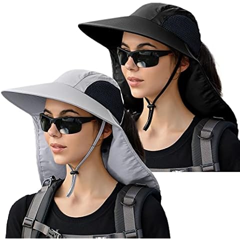 Women's Ponytail Safari Sun Hat, UPF 50+ Wide Brim Outdoor Bucket Hat, Foldable Beach Summer Fishing Hat - pink - One Size Cover