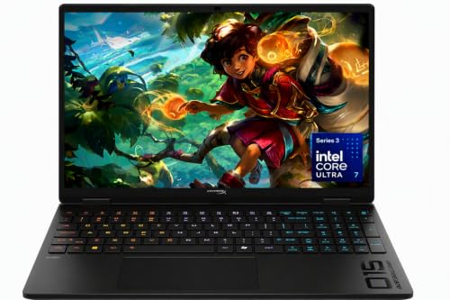 Image of HP HyperX OMEN 15 inch Gaming Laptop, 2K 165Hz Display, Intel Core Ultra 7 365H, 16 GB RAM, 1 TB SSD, NVIDIA GeForce RTX 5050 GPU (8 GB Dedicated), Windows 11 Home, Shadow Black, 15-ga0099nr