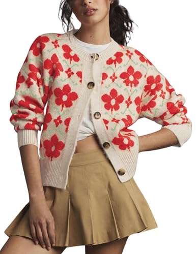 MINSURE Women Floral Cardigan Sweater Open Front...