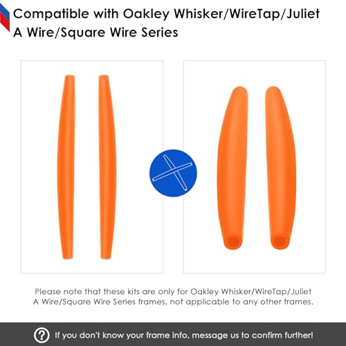 Image of BLAZERBUCK Replacement Temple Sleeves Ear Socks for Oakley Whisker /Juliet /A Wire Sunglass - Black + Orange