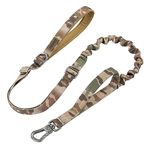 EXCELLENT ELITE SPANKER Correa táctica elástica para perro de policía ajustable con 2 asas (camuflaje) Cover