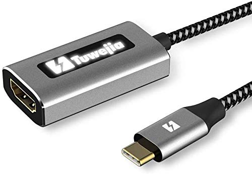 USB C to HDMI Adapter (4K@60Hz), Tuwejia USB Type-C to HDMI Adapter with LED Backlit Indicator, [Thunderbolt 3 Compatible] for MacBook Pro, MacBook Air 2019/2018, iPad Pro 2019/2018,Samsung S10/S9