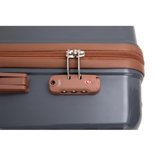 5-Piece Set PP Hardshell Carry on Luggage Set with TSA Lock Carry On Suitcase Luggage Durable Suitcase (DARK GREY)4