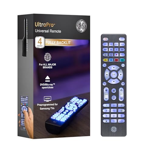 GE télécommande universelle rétroéclairée 4 appareils graphite