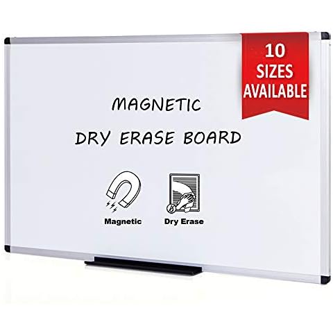 VIZ-PRO Magnetic Dry Erase Board, 6' x 4', Silver Aluminium Frame Cover