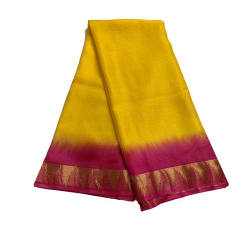 Image of Women's Bhagalpuri Pure Kota Doria Silk Net Saree With Temple Zari Border and Running Blouse Piece