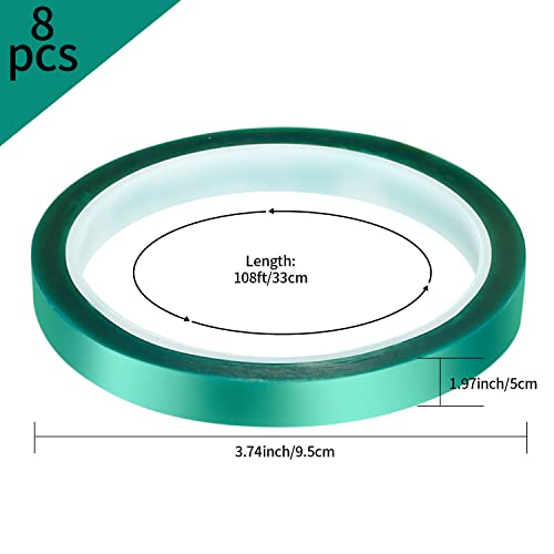 8 Rotoli Nastro Adesivo ad Alta Temperatura, 108