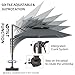 ZLACUIU 10x13FT Cantilever Outdoor Patio Umbrellas, Double Top Large Rectangle Umbrella, Heavy Duty 360° Rotation Offset Outdoor Sun Shade Umbrella for Garden Deck Pool Backyard Patio, Grey