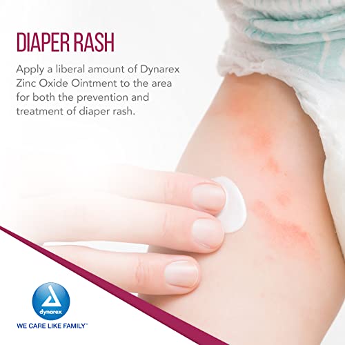 Dynarex Zinc Oxide Ointment, Soothes, Prevents, And Relieves Diaper Rash, Chaffed Skin, And Irritation, White, 1 Count - 15 Oz. Jar Of Ointment #TOP3