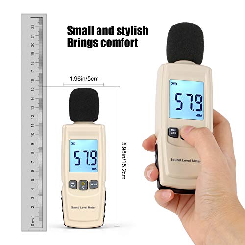 Image of Decibel Meter Sound Pressure Level Meter (SPL) with Backlight Alarm, Portable Sound Decibel Level Meter 30~130dBA, Noise dB Sound Meter Audio Volume Monitoring Instrument Meter for Home Office