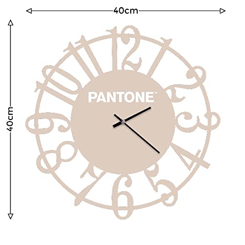 Homemania Round Wall Clock for Living Room Kitchen Office Sand White Metal 40 x 0.15 x 40 cm - Image 3