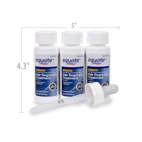 Generic Equate Hair Regrowth Treatment for Men, Extra Strength, 3 Month Supply, 2 oz Bottles, 3 Count - Effective Thinning Hair Solution - Image 3