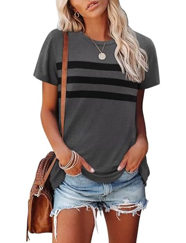 KISSMODA Summer Short Sleeve T Shirt Loose Fit Casual Dressy Women Top 2025 Trendy Ladies Fashion Blouses(S-3XL)