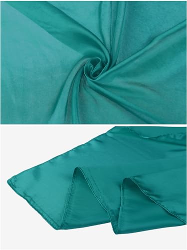 Women Solid Satin Scarves, 35"x35" Large Square Silky Neck Scarf Neckerchief Head Wrap Bandanas4