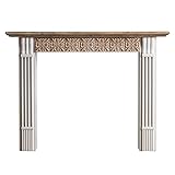 Vintage Kaminofen-Kaminsims-Einfassung, dekorativer Kaminschrank, weiße Kaminsims-Einfassung, geschnitzte Wohnzimmer-Kaminsims-Einfassung kaminumrandung deko holz