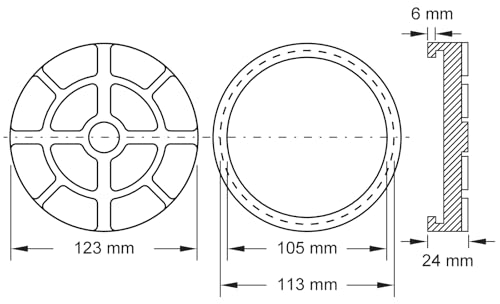 KS Tools 160.0541 Gummiteller 34 für Ravaglioli/Werther Hebebühnen, Ø 123 mm