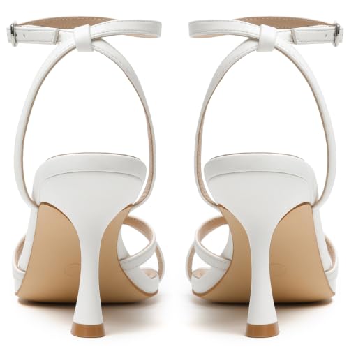 Image of Mostrin Strappy Heels for Women Ankle Strap Heels Women's Heeled Sandals for Party Prom Wedding