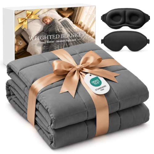 Smart Queen 15 lb Blanket With 3D Sleep Mask