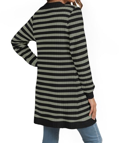 Image of YSYOKOW Cardigan Sweaters for Women Long Sleeve Open Front with Pockets | Long Cardigans for Women Lightweight Soft Casual Dressy Loose Fit Cardigan Sweater with Pockets for Work and Office