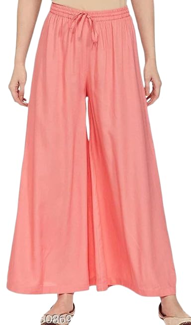 Women’s Girls Rayon Peach Flayer Palazzo Women’s Girls Rayon Peach Flayer Palazzo