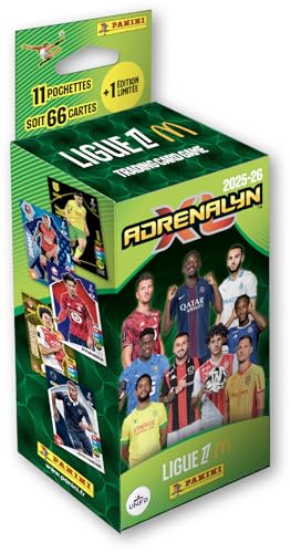 Panini ADRENALYN Ligue 1 McDonald's 2025-2026 Trading Cards Game Blister 11 Pochettes + 1 Carte édition limitée