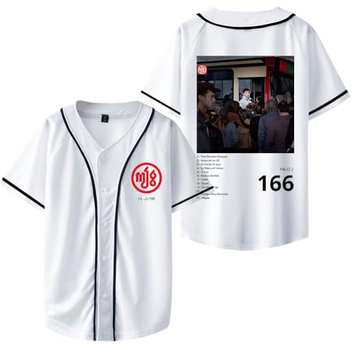 Milo J Jersey Milo J 166 Álbum Camiseta 2025 Unisex Moda Manga Corta Béisbol Jersey Harajuku Style, blanco, L