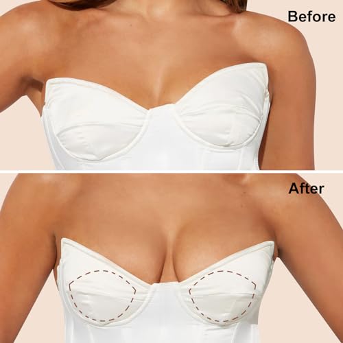 Double-Sided Sticky Bra Inserts, Invisible Lift Self Adhesive Boob Pads Push up Breast Pads Reusable Washable4