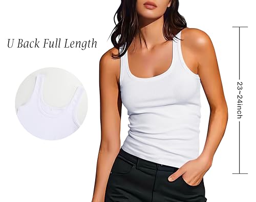 Artfish Women's Sleeveless Cotton Fitted Tank Top Form Fitting Scoop Neck Ribbed Knit Basic Cami Shirts3
