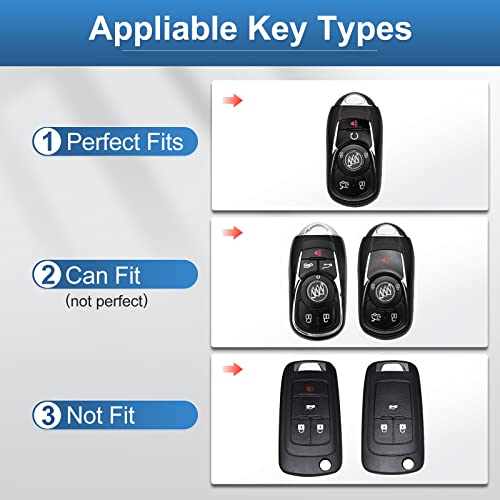 RUABIBAN Key Fob Cover Compatible with Buick, Soft TPU Key Case Protection Shell Fit for Buick Encore Enclave Lacrosse Envision Verano Regal GL8 5 Buttons Smart Key Holder — view 2