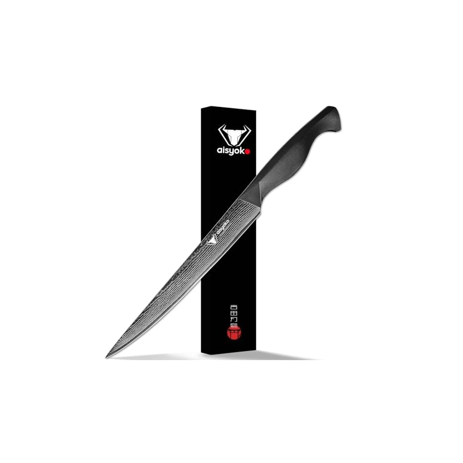 Slicing-Knife-9-Long-Thin-Blade-Allows-for-Cleaner-Cuts-to-Preserve-Juices-and-Flavor-Cutluxe-Meat-Carving-Knife--Turkey-Carving-KnifeAll-Tang-non-slip-handle-designPremium-Gift-Box aisyoko Slicing Knife 9", Long, Thin Blade, Allows for Cleaner Cuts to Preserve Juices and Flavor, Cutluxe Meat Carving Knife – Turkey Carving Knife,All Tang non-slip handle design,Premium Gift Box