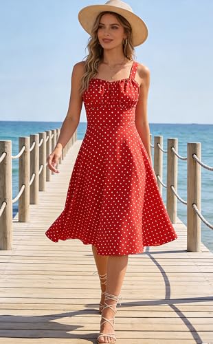 Image of Belle Poque Vintage Floral Dress for Women 2026 Summer A-line Sleeveless Flowy Midi Elegant Wedding Guest Cocktail Dress