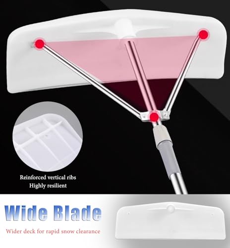 Grabie dachowe, grabie dachowe – aluminiowe narzędzie do usuwania śniegu z ostrzami 58 cm, 77,5 cm, wysuwane drążki dla wydajnego odśnieżania dachu, idealne dla właścicieli domów i sprzątania w zimie