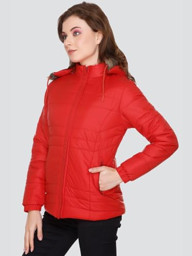 Image of RARE TIMES Women's Stylish Solid Full Sleeves Jacket | Winter Wear Quilted Jacket for Travelling | Regulaer Fit Puffer Jacket For Women