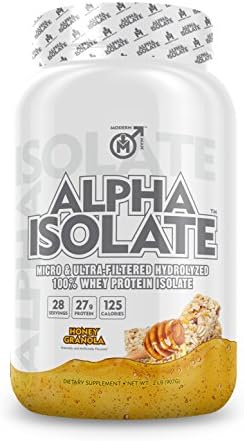 Alpha ISO - Whey Protein Isolate Powder | Best Tasting 100% Grass Fed Whey | Low Carb Protein Powder for Lean Muscle Building & Weight Loss, Post Workout Supplement for Men, Honey Granola, 28 Sv