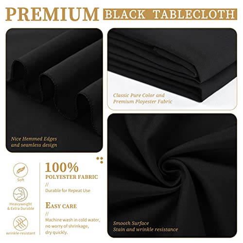 6 Pack Black Tablecloth 90 X 156 Inch, Rectangle Tablecloth For 8 Foot Table, Rectangular Polyester Table Cloth Stain And Wrinkle Resistant Washable Fabric Table Covers For Wedding Dining Parties #TOP3