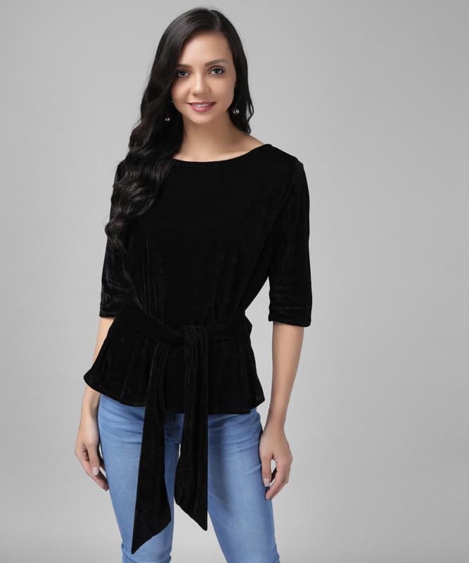 Image of Vaararo Women Dress Shirt, Velvet, Regular Fit