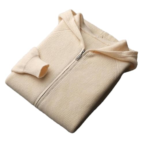 Autumn Winter Wool Men's Cardigan Solid Color Hooded Padded Loose Knit Cardigan