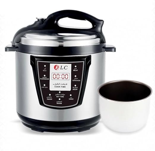 Electric Pressure Cooker 6L, 10-In-1 Multi-Function, 1000W Fast Cooking, Digital LED Display, Stainless Steel Silver