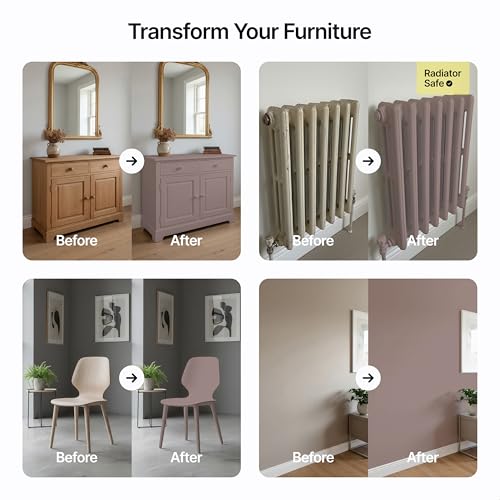 Hemway Chalk Based Furniture Paint, Dark Clay Brown 1L, Matt Finish Shabby Chic, Chalk Paint Furniture & Walls, Quick Dry & 1 Coat - Image 4