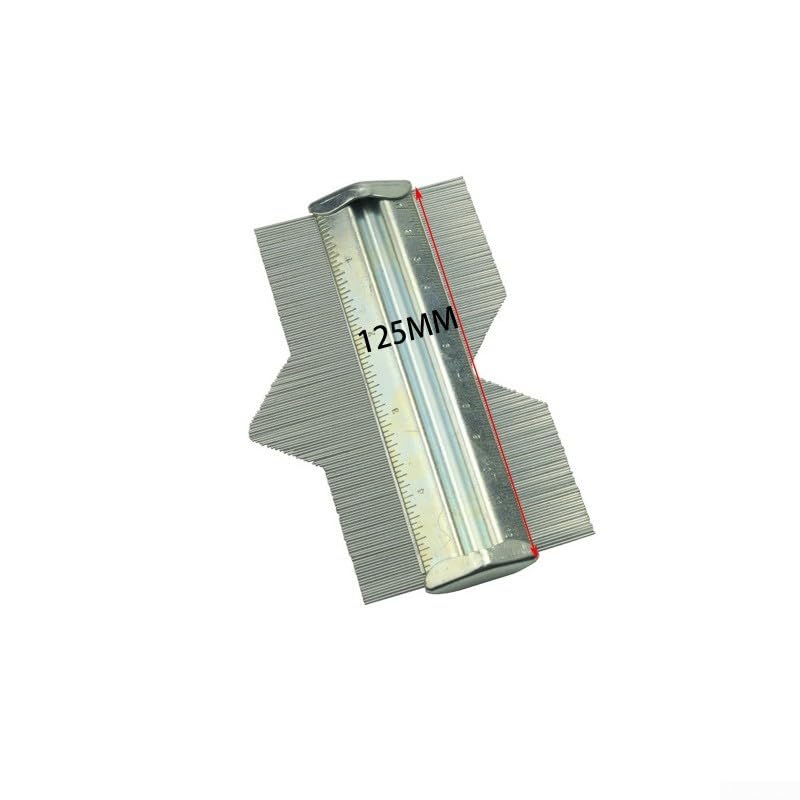 Konturenlehre, 5/6 Zoll Metallduplikator, multifunktionales Messwerkzeug, Formkopieren für Holzbearbeitung, Autokarosserie, klare Schnittlinie, leicht ablesbar (125 mm)