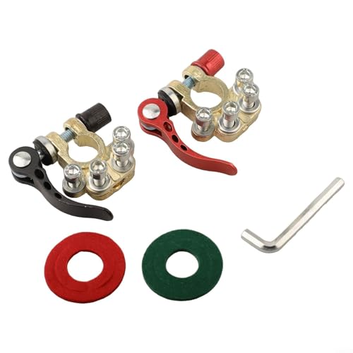 2PCS Battery Terminal Connectors, 4 Way Quick Release Disconnect Battery Terminals, Positive Negative Battery Cable Ends For Cars, Ships, Mobile Homes, Trucks, Caravans