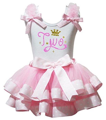 Falda de pétalos rosa Bling Nb-8y con motivos de lunares para niñas pequeñas